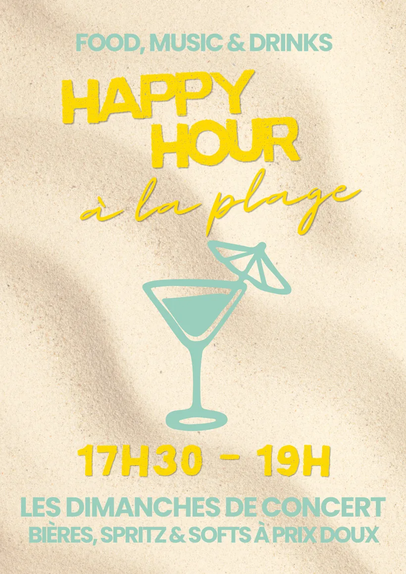 Happy Hour à la plage — les dimanches de concert, de 17h30 à 19h